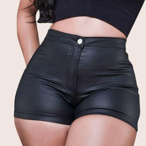 Faux Leather High Waisted Shorts