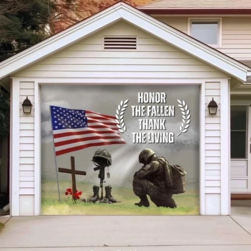 Honor The Fallen | Patriotic Veterans Garage Door Cover