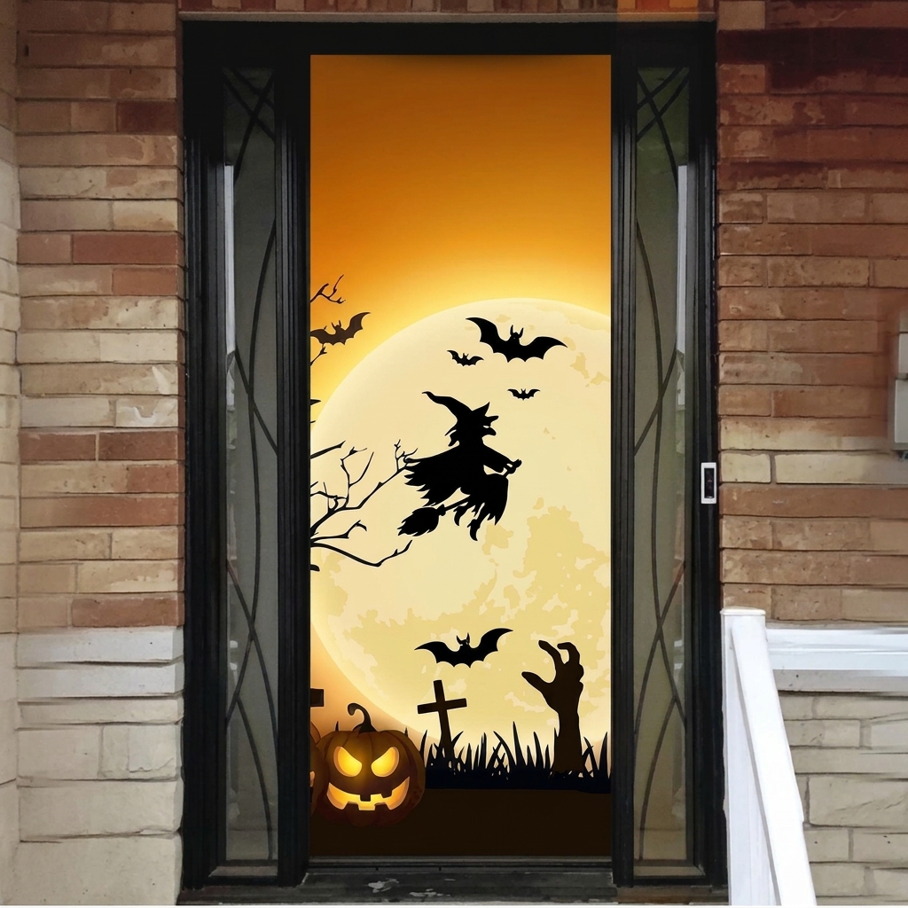 Trick or Treat Halloween Front Door Cover